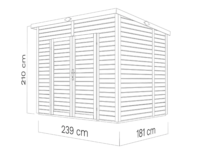 Drewniana szopa, Bertilo Timmo 4, 2,39x1,81x2,1m, 4,32m², Antracyt - Image 6