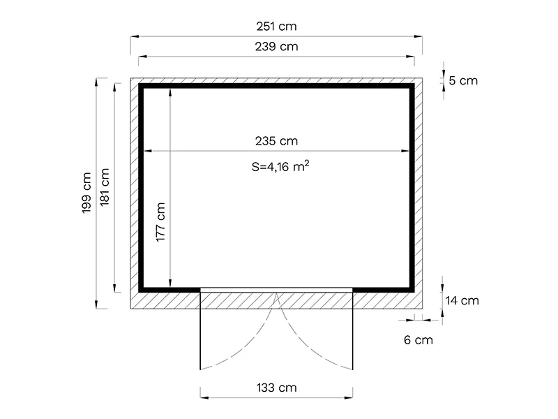Drewniana szopa, Bertilo Timmo 4, 2,39x1,81x2,1m, 4,32m², Antracyt - Image 7