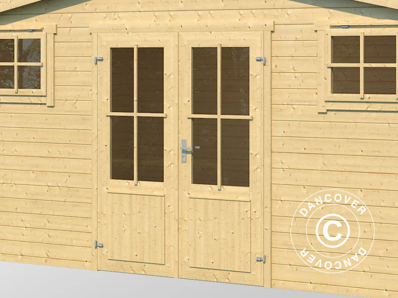 Drewniana szopa, domek Sandvika 4,8x2,92x2,45m, 28mm, 13,59m², Naturalne drewno - Image 5
