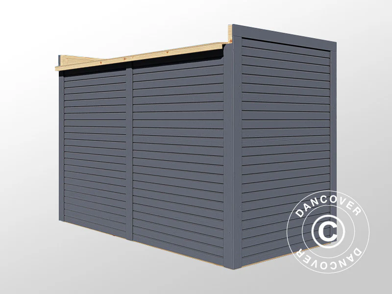 Drewniana szopa na rowery, Bertilo Box Bike, 2,07x1,03x1,43m, 2,1m², Antracyt - Image 3