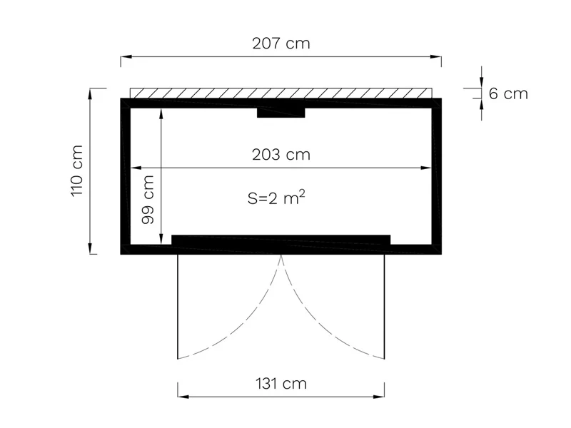 Drewniana szopa na rowery, Bertilo Box Bike, 2,07x1,03x1,43m, 2,1m², Antracyt - Image 7