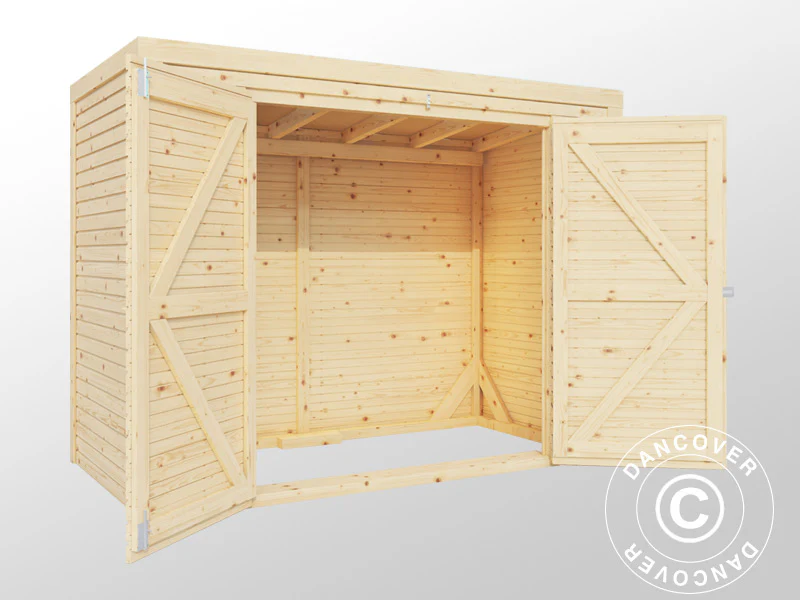 Drewniana szopa na rowery, Bertilo Box Bike, 2,07x1,03x1,43m, 2,1m², Naturalny - Image 4