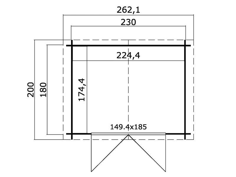 Drewniana szopa Oslo 2,3x1,8x2,22m, 28mm, 3,91m², Naturalny - Image 4