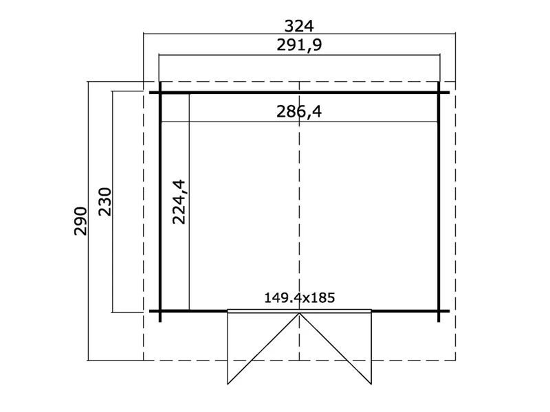 Drewniana szopa Oslo 2,92x2,3x2,22m, 28mm, 6,43m², Naturalny - Image 6