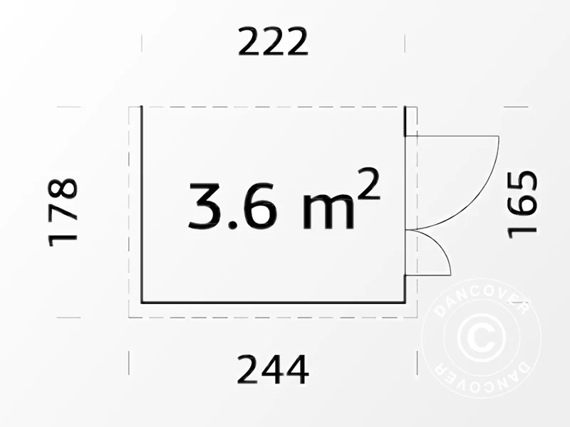 Drewniana szopa przyścienna, 1,65x2,22x2,1m, 3,6m², Naturalny - Image 3