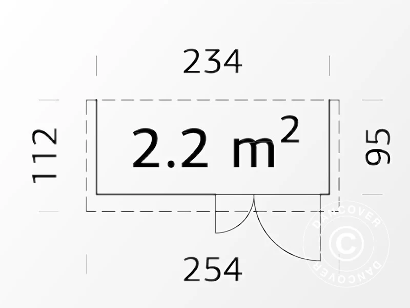 Drewniana szopa przyścienna, 2,34x0,95x1,89m, 2,2m², Naturalny - Image 3