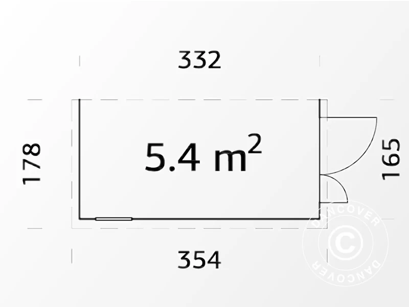 Drewniana szopa przyścienna z oknem, 1,65x3,32x2,1m, 5,4m², Naturalny - Image 3