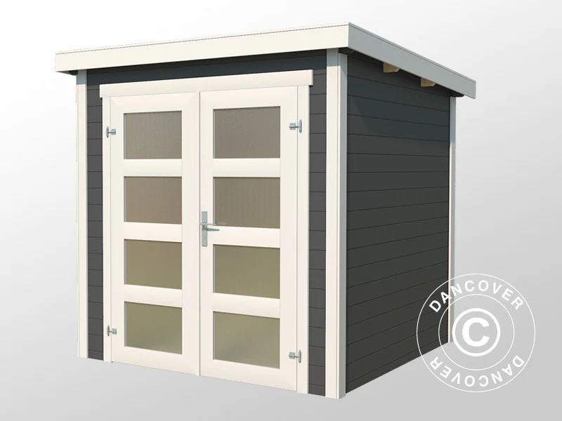 Drewniana szopa Torrent 2x2,5x2,11m, 28mm, 4,75m², Ciemny szary - Image 3