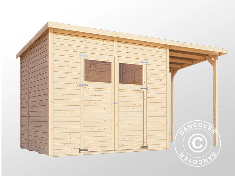Drewniana szopa z daszkiem, Bertilo Amrum 3 Plus, 3,86x1,8x2,1m, 2,78m² + 4,16m² - Image 2