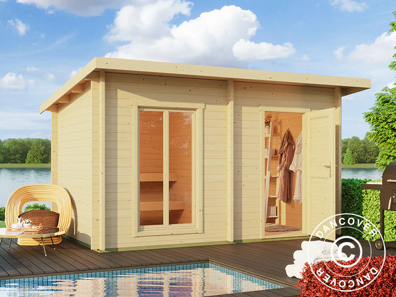 Drewniany domek sauna Levi, 4x2,2m, 8,26m², Naturalne drewno - Image 2