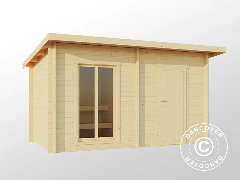 Drewniany domek sauna Levi, 4x2,2m, 8,26m², Naturalne drewno - Image 3