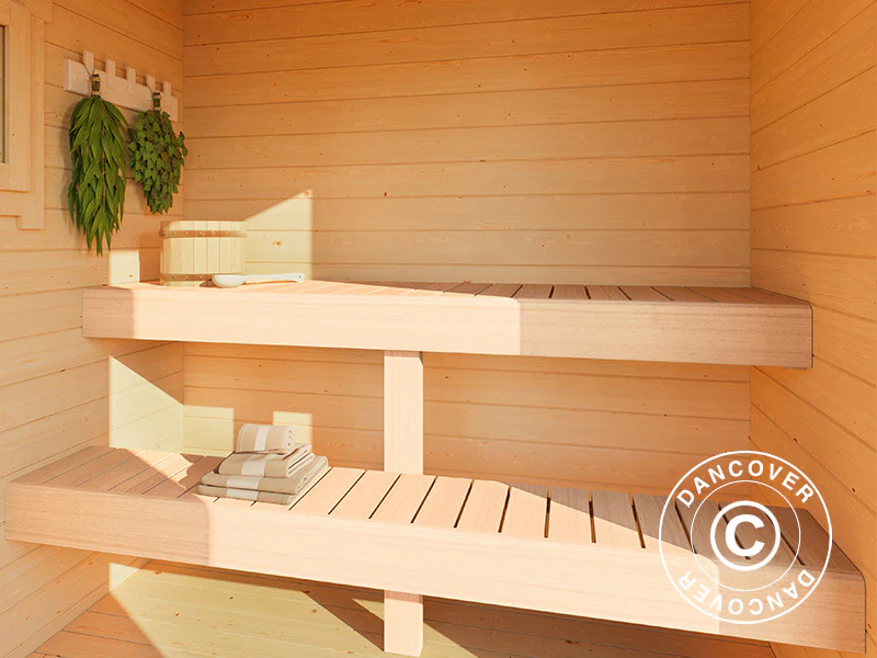 Drewniany domek sauna Levi, 4x2,2m, 8,26m², Naturalne drewno - Image 5