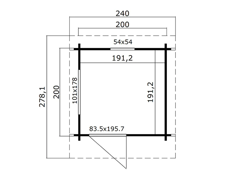 Drewniany domek sauna Ruka, 2x2m, 3,6m², Naturalne drewno - Image 5