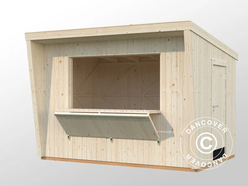 Drewniany kiosk/stoisko, 3,55x2,33x2,64m, 7,7m², Naturalny - Image 3