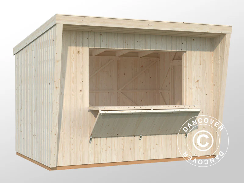 Drewniany kiosk/stoisko, 3,55x2,33x2,64m, 7,7m², Naturalny - Image 4