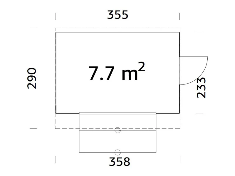 Drewniany kiosk/stoisko, 3,55x2,33x2,64m, 7,7m², Naturalny - Image 5