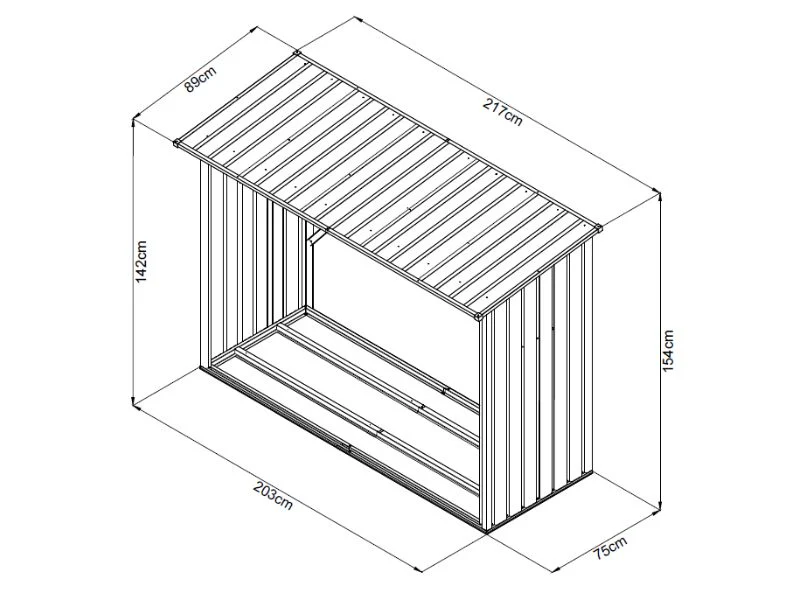 Drewutnia 2,17x0,89x1,54m, 1,93m2, ProShed®, Antracyt - Image 7