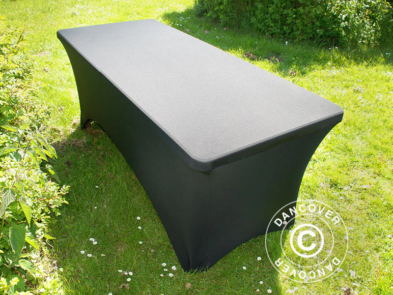 Elastyczny pokrowiec na stół 183x75x74cm, Czarny - Image 4