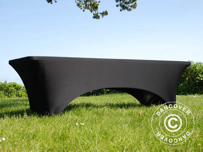Elastyczny pokrowiec na stół 244x75x74cm, Czarny - Image 5