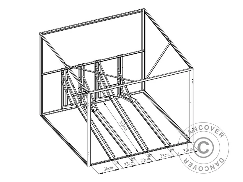 Garaż dla rowerów 2,03x1,98x1,57m, 4,02m², ProShed®, Antracyt - Image 4