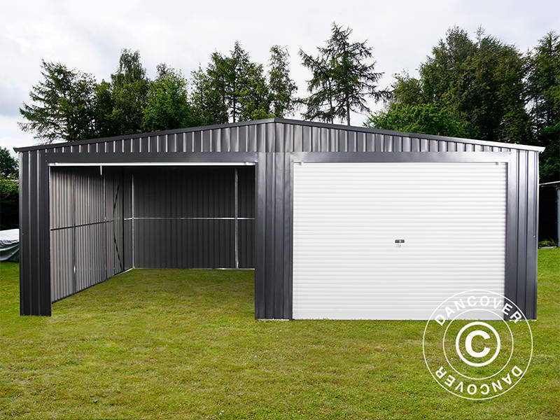 Garaż metalowy podwójny 6,37x5,13x2,41m, 31,74m², ProShed®, Antracyt - Image 12