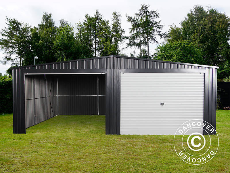 Garaż metalowy podwójny 6,37x5,13x2,41m, 31,74m², ProShed®, Antracyt - Image 2