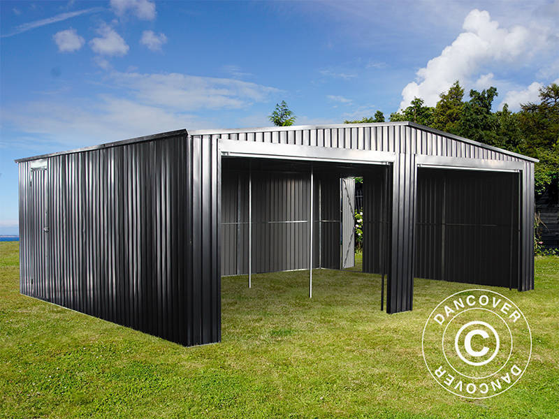 Garaż metalowy podwójny 6,37x5,13x2,41m, 31,74m², ProShed®, Antracyt - Image 4