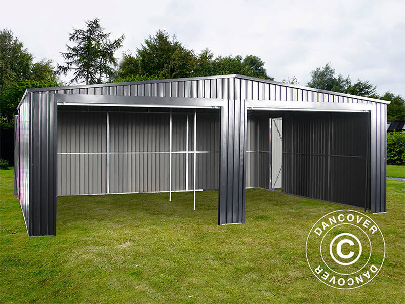 Garaż metalowy podwójny 6,37x5,13x2,41m, 31,74m², ProShed®, Antracyt - Image 5