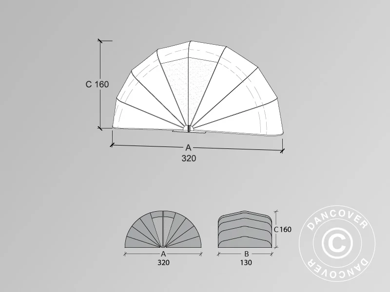 Garaż składany (Motocyklowy), 1,3x3,2x1,6m, Beżowy - Image 2