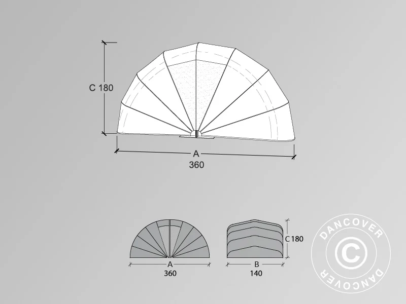 Garaż składany (Motocyklowy), 1,4x3,6x1,8m, Beżowy - Image 2