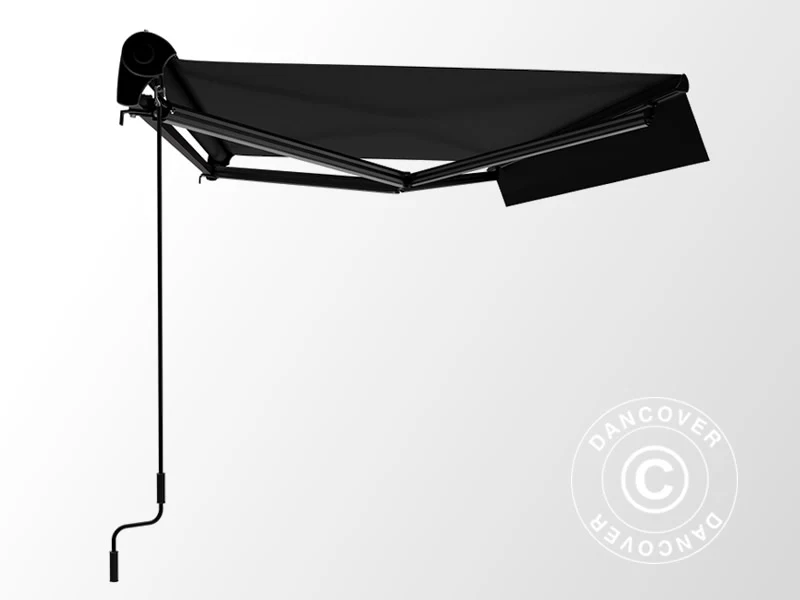 Markiza z korbą ręczną, 3,95x2,5m, Czarny/Stelaż czarny - Image 3
