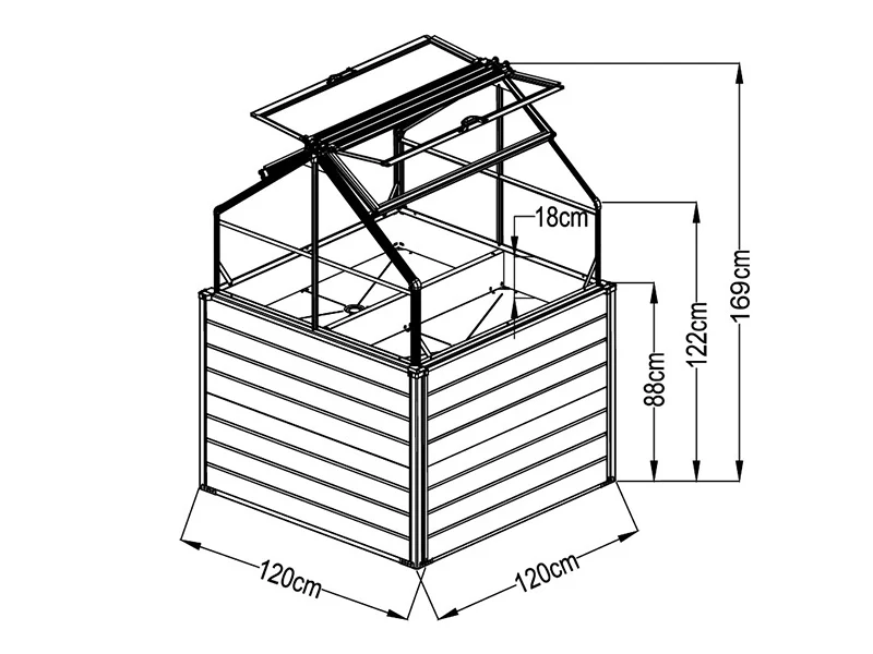 Mini szklarnia 1,2x1,2x1,69m, 1,44m², Biały - Image 10