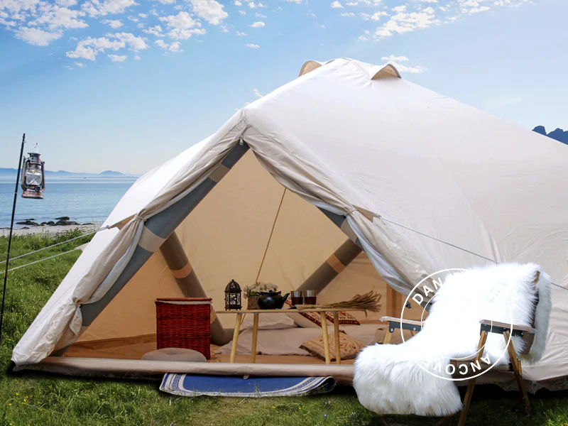 Nadmuchiwany namiot glampingowy, TentZing®, 4x4m, 5-osobowy, Piaskowy - Image 3