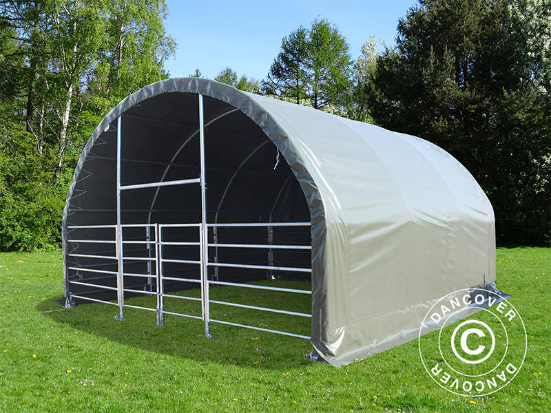 Namiot dla zwierząt gospodarskich 6x6x3,7m, PCV, Zielony - Image 4