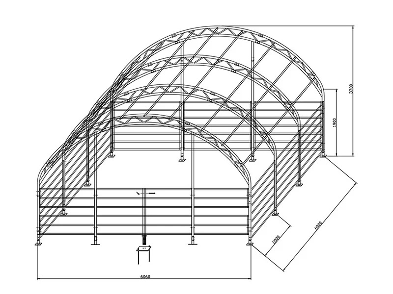 Namiot dla zwierząt gospodarskich z kratownicą 6x6x3,7m, PCV, Zielony - Image 9