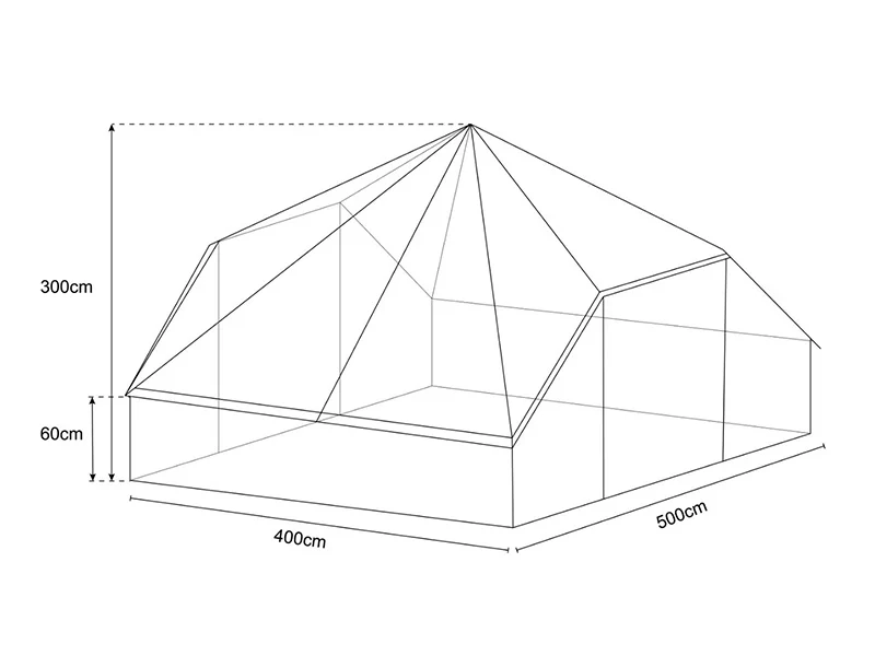 Namiot do glampingu, TentZing®, 4x5m, 10 osób, Piaskowy - Image 8
