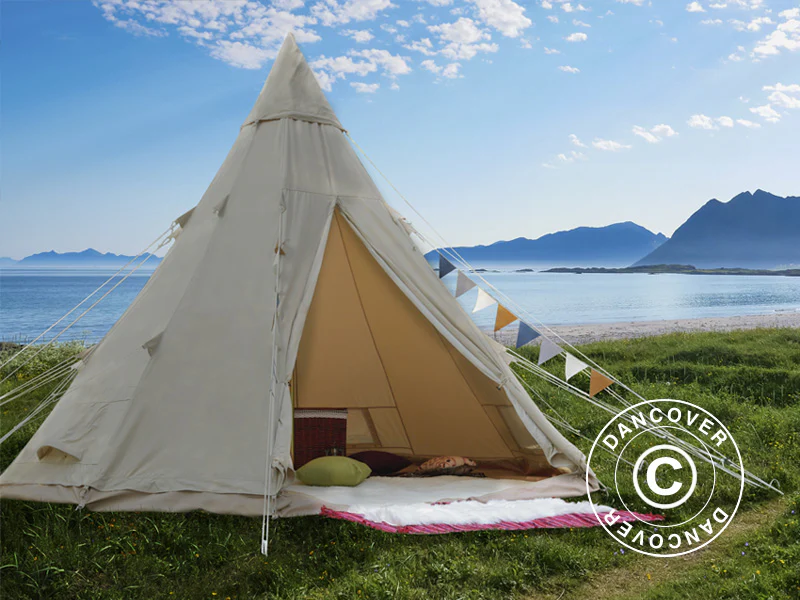 Namiot do glampingu, TentZing®, 5x5m, 5-osobowy, Piaskowy - Image 3