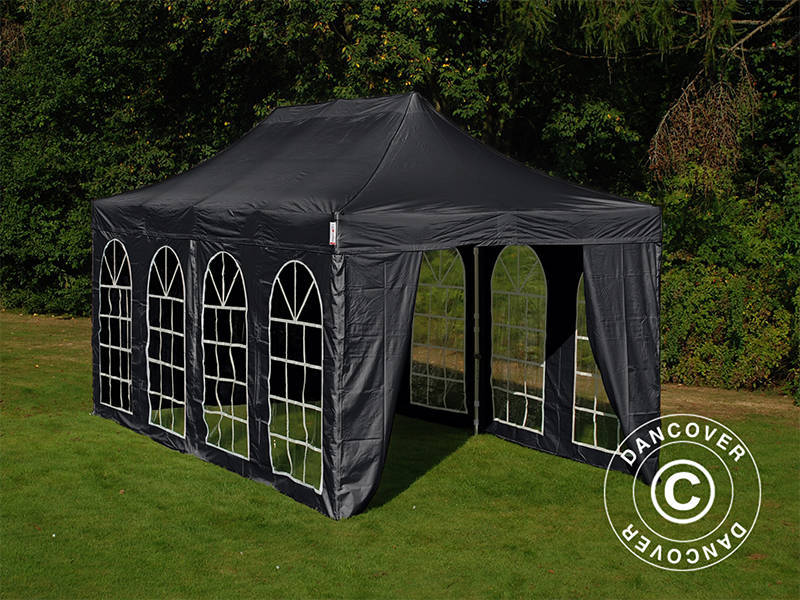 Namiot Ekspresowy FleXtents Basic v.3, 3x6m Czarny, mq 4 ściany boczne - Image 2