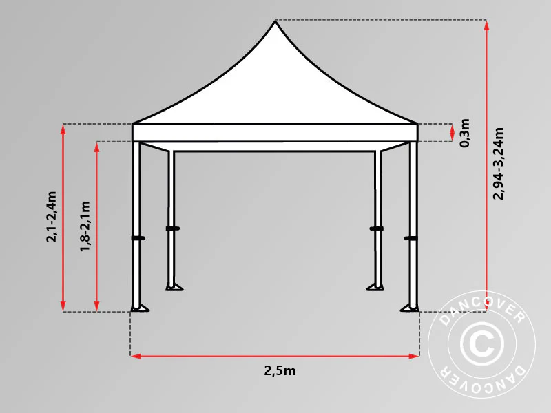 Namiot Ekspresowy FleXtents PRO 2,5x5m Czarny - Image 7