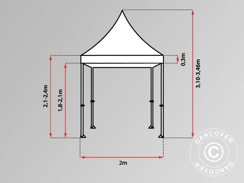 Namiot Ekspresowy FleXtents PRO 2x2m Czarny, mq 4 ściany boczne - Image 13