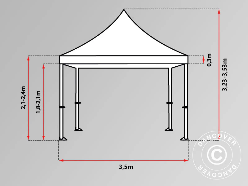 Namiot Ekspresowy FleXtents PRO 3,5x3,5m Czarny, mq 4 ściany boczne - Image 10