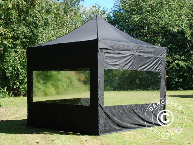 Namiot Ekspresowy FleXtents PRO 3x3m Czarny, mq 4 ściany boczne - Image 2