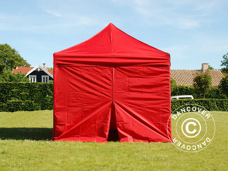 Namiot Ekspresowy FleXtents PRO 3x3m Czerwony, mq 4 ściany boczne - Image 2