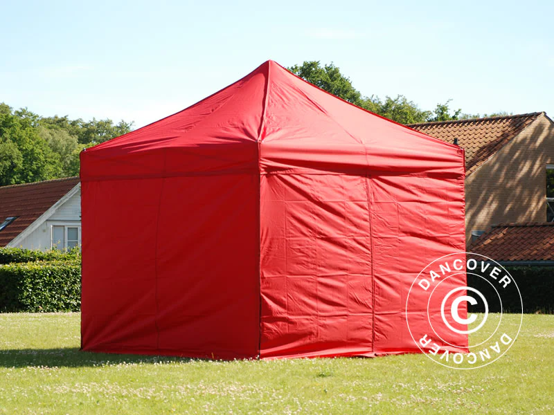 Namiot Ekspresowy FleXtents PRO 3x3m Czerwony, mq 4 ściany boczne - Image 3