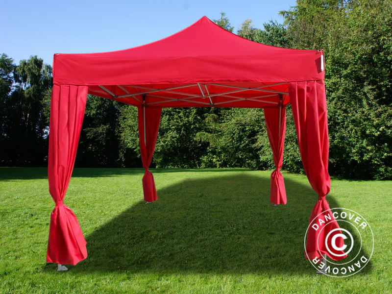 Namiot Ekspresowy FleXtents PRO 3x3m Czerwony, zawierający 4 ozdobnymi kurtynami - Image 2