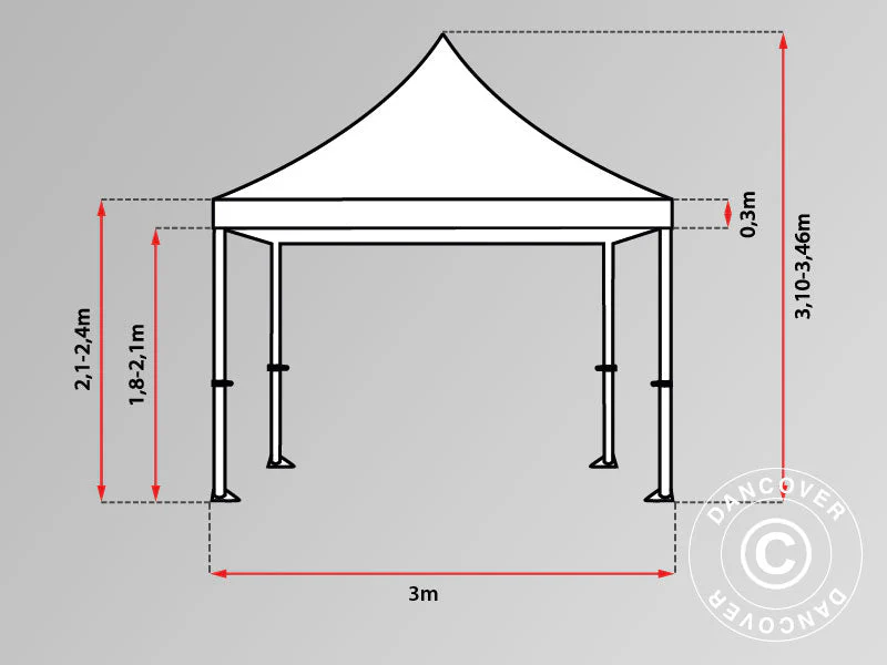 Namiot Ekspresowy FleXtents PRO 3x3m Pomaranczowy, mq 4 ściany boczne - Image 23