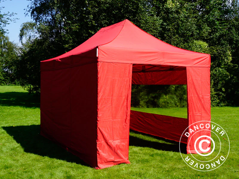 Namiot Ekspresowy FleXtents PRO 3x4,5m Czerwony, mq 4 ściany boczne - Image 2