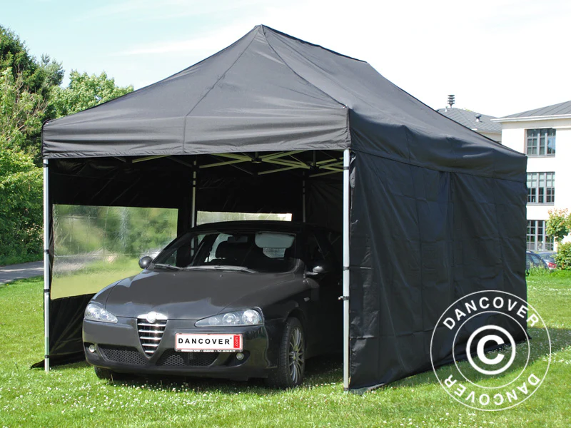 Namiot Ekspresowy FleXtents PRO 3x6m Czarny, Ogniotrwale, mq 6 ściany boczne - Image 4