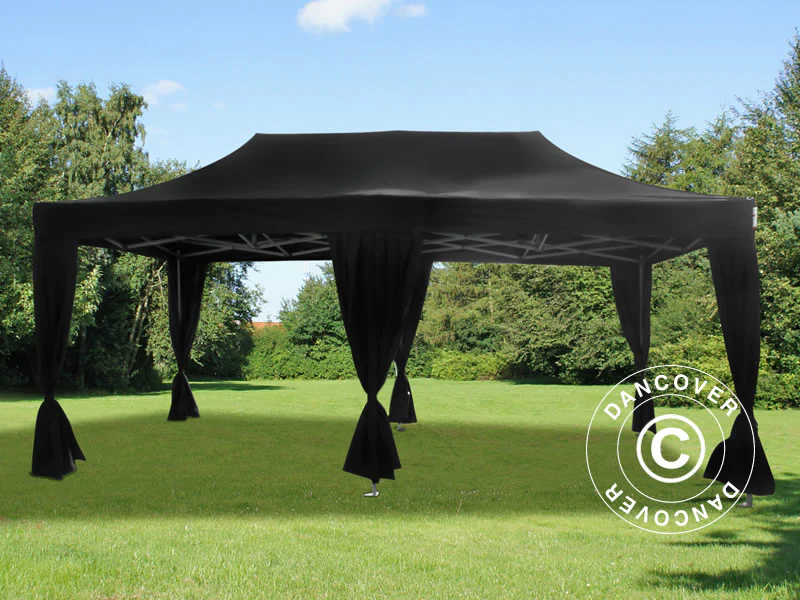 Namiot Ekspresowy FleXtents PRO 3x6m Czarny, zawierający 6 ozdobnymi kurtynami - Image 2