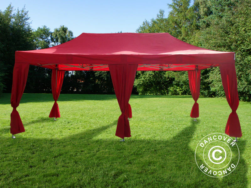 Namiot Ekspresowy FleXtents PRO 3x6m Czerwony, zawierający 6 ozdobnymi kurtynami - Image 2